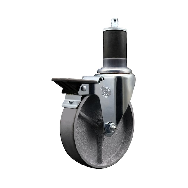 5'' Semi Steel Swivel 1-5/8'' Expanding Stem Caster with Brake